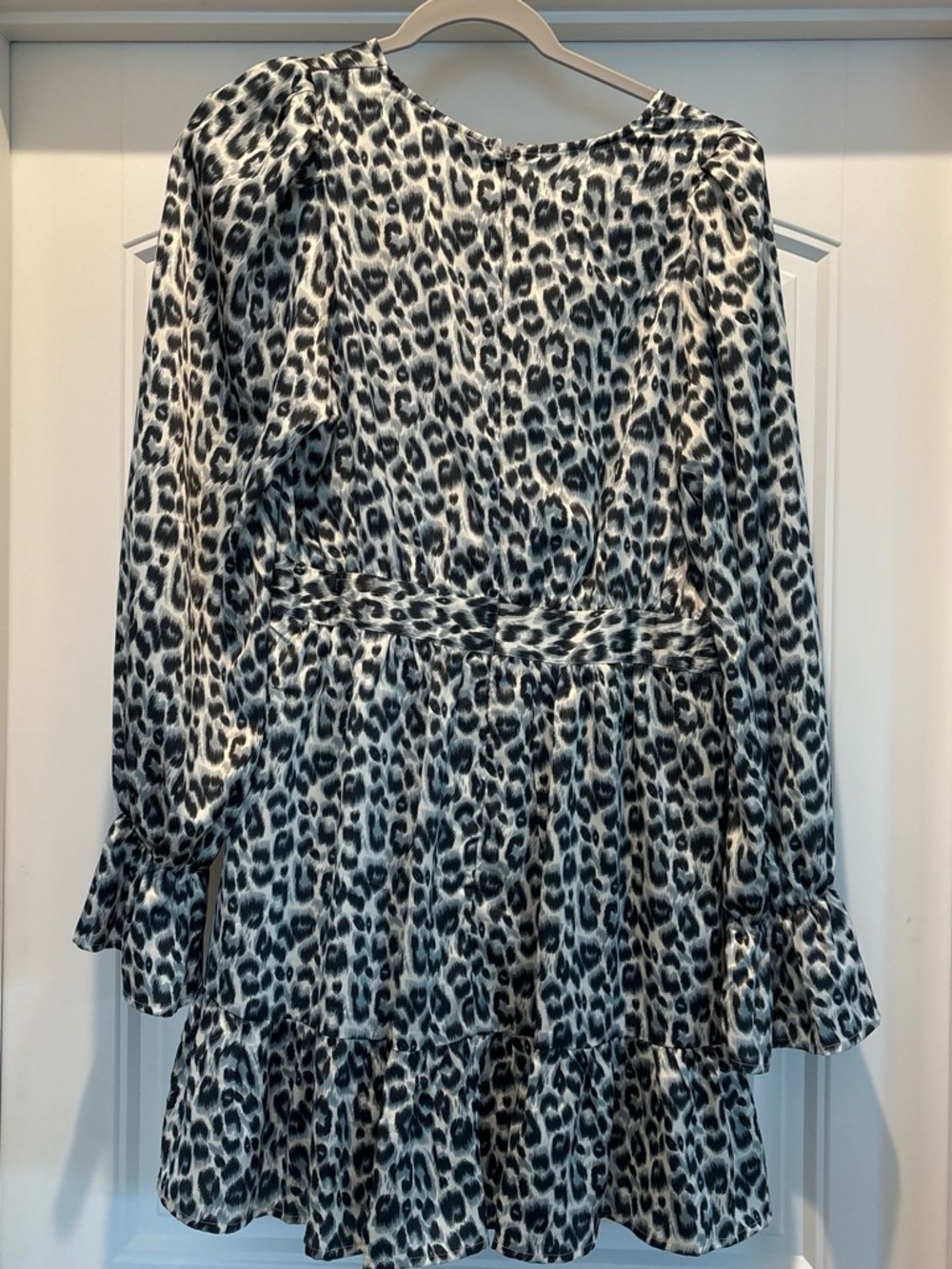 Love Riche Black & White Leopard Tiered Mini Skirt